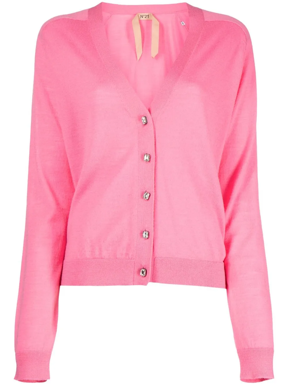 Nº21 V-neck virgin-wool cardigan - Pink