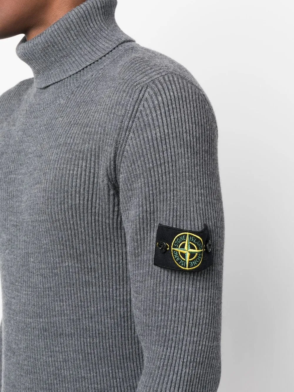 Stone Island Compass Patch Roll Neck Jumper Farfetch