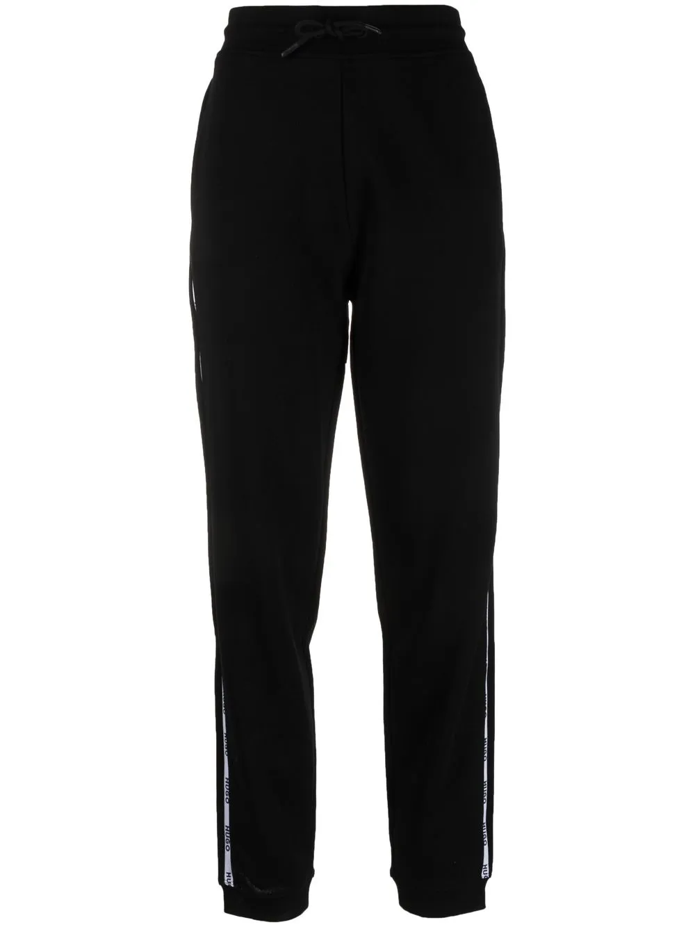 HUGO logo-stripe track pants - Black