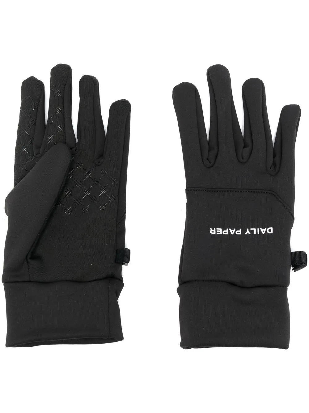 Daily Paper guantes con logo estampado - Negro