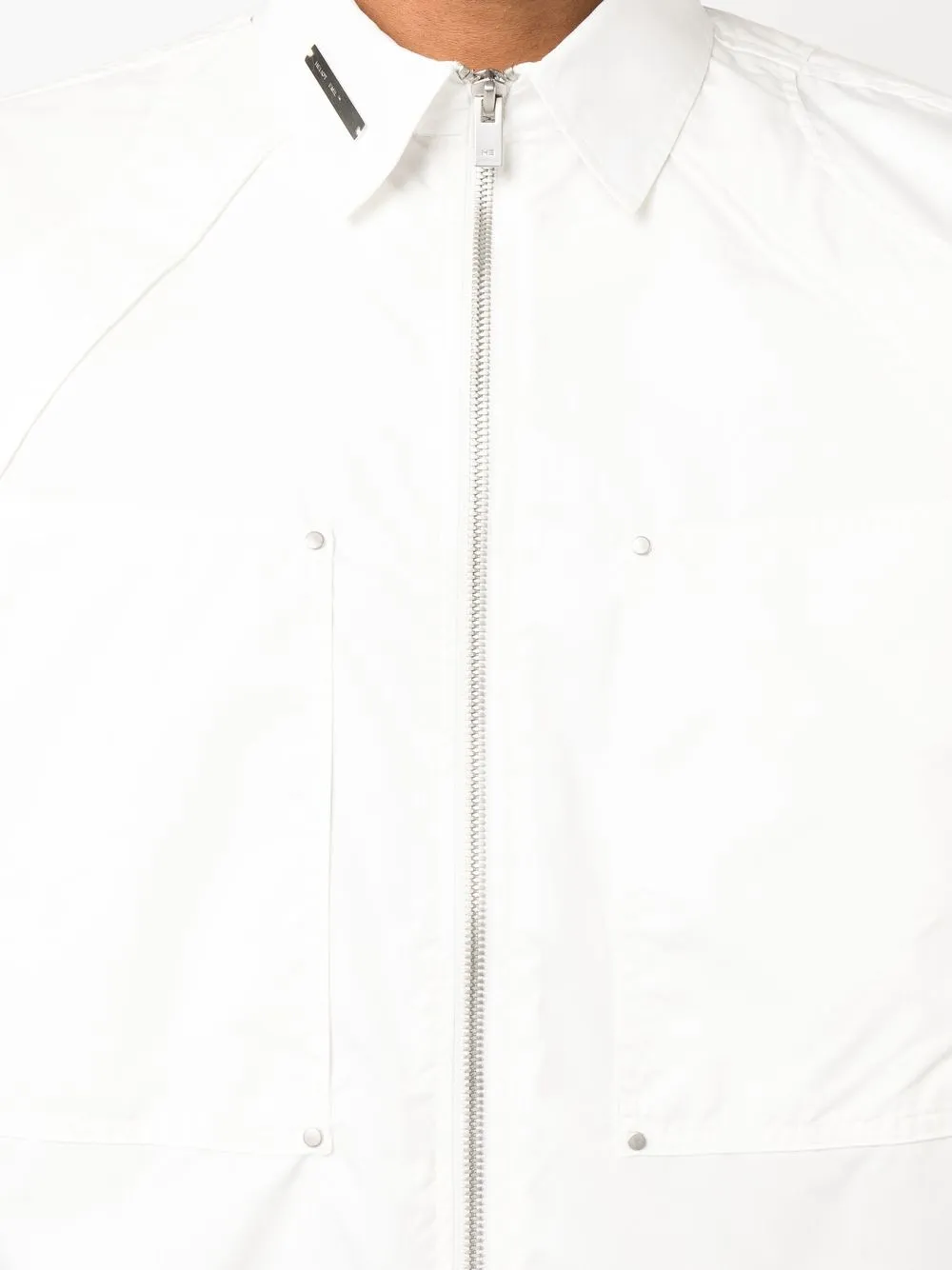 Heliot Emil Cimmerian Zip Up Cotton Shirt Farfetch