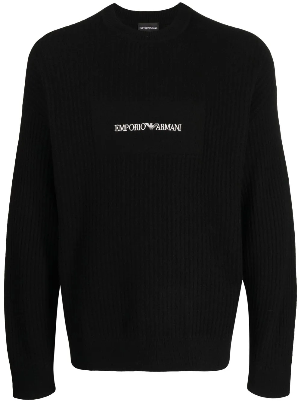Emporio Armani logo embroidery sweater - Black 
Emporio Armani logo embroidery sweater - Black