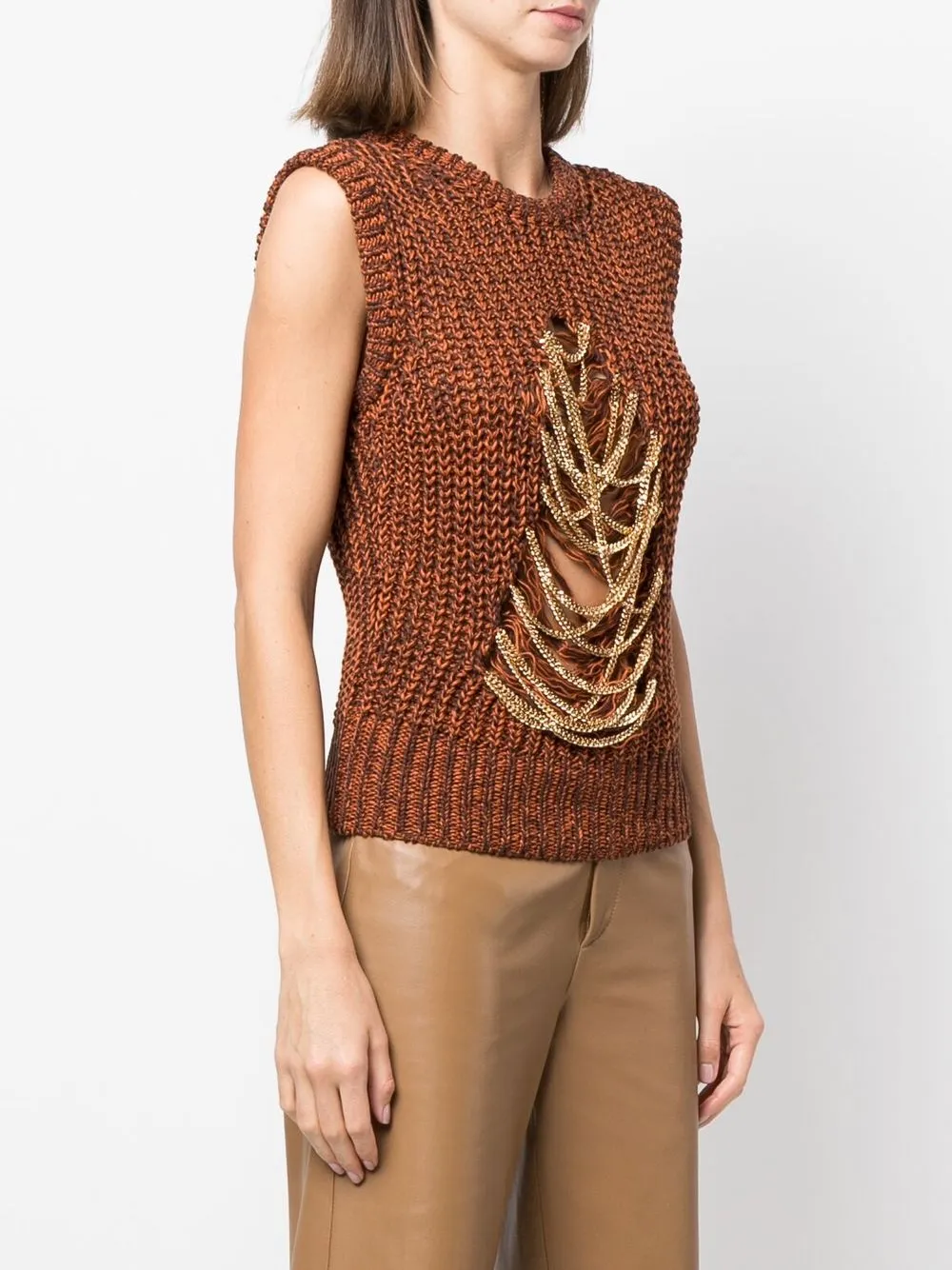 Loewe Open Front Chained Knitted Vest Farfetch