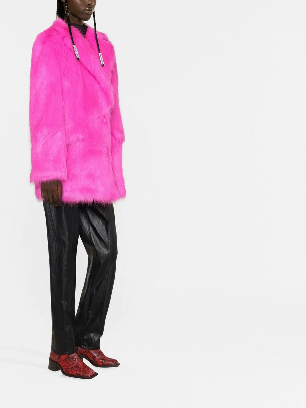 STAND STUDIO Carter Faux Fur Blazer Farfetch