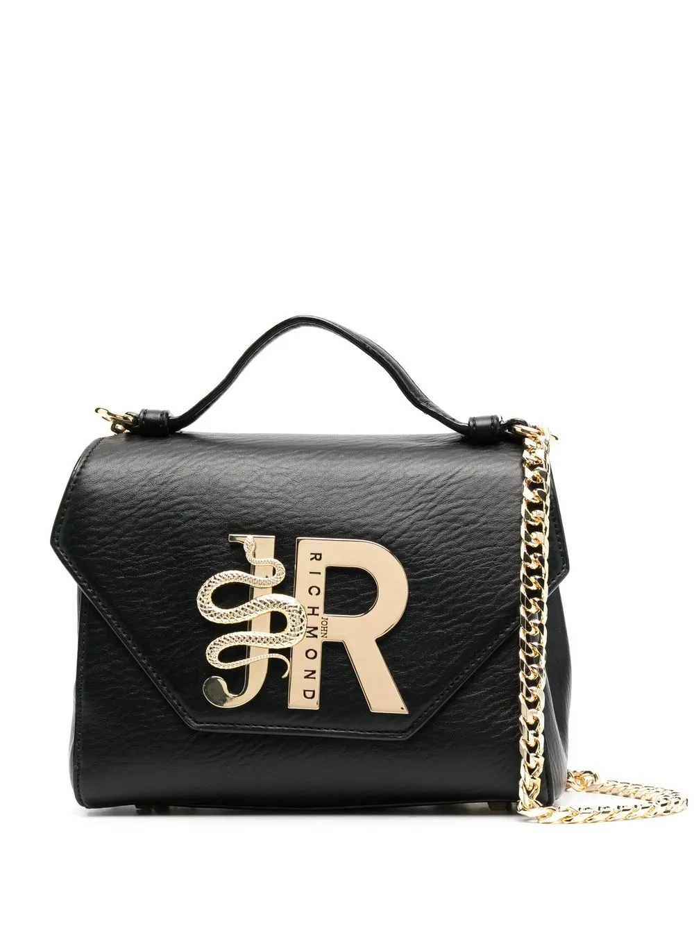 John Richmond tote con placa del logo - Negro