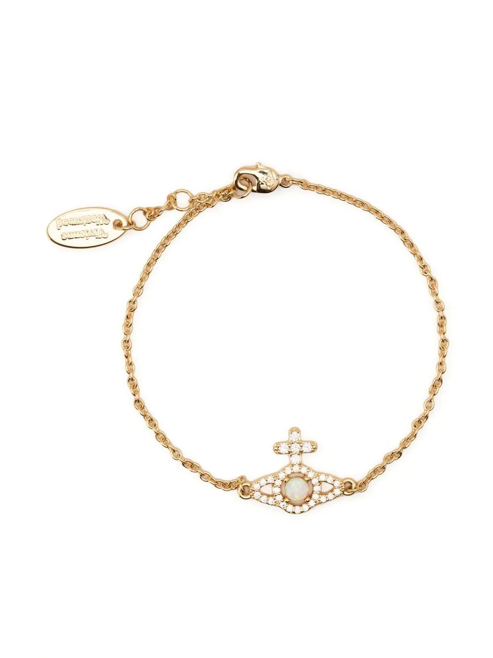 Vivienne Westwood Olympia Logo Bracelet In Gold ModeSens