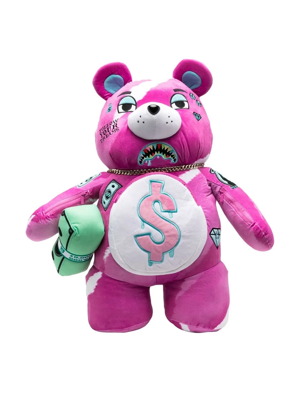 sprayground kid plush teddy bear backpack - Pink