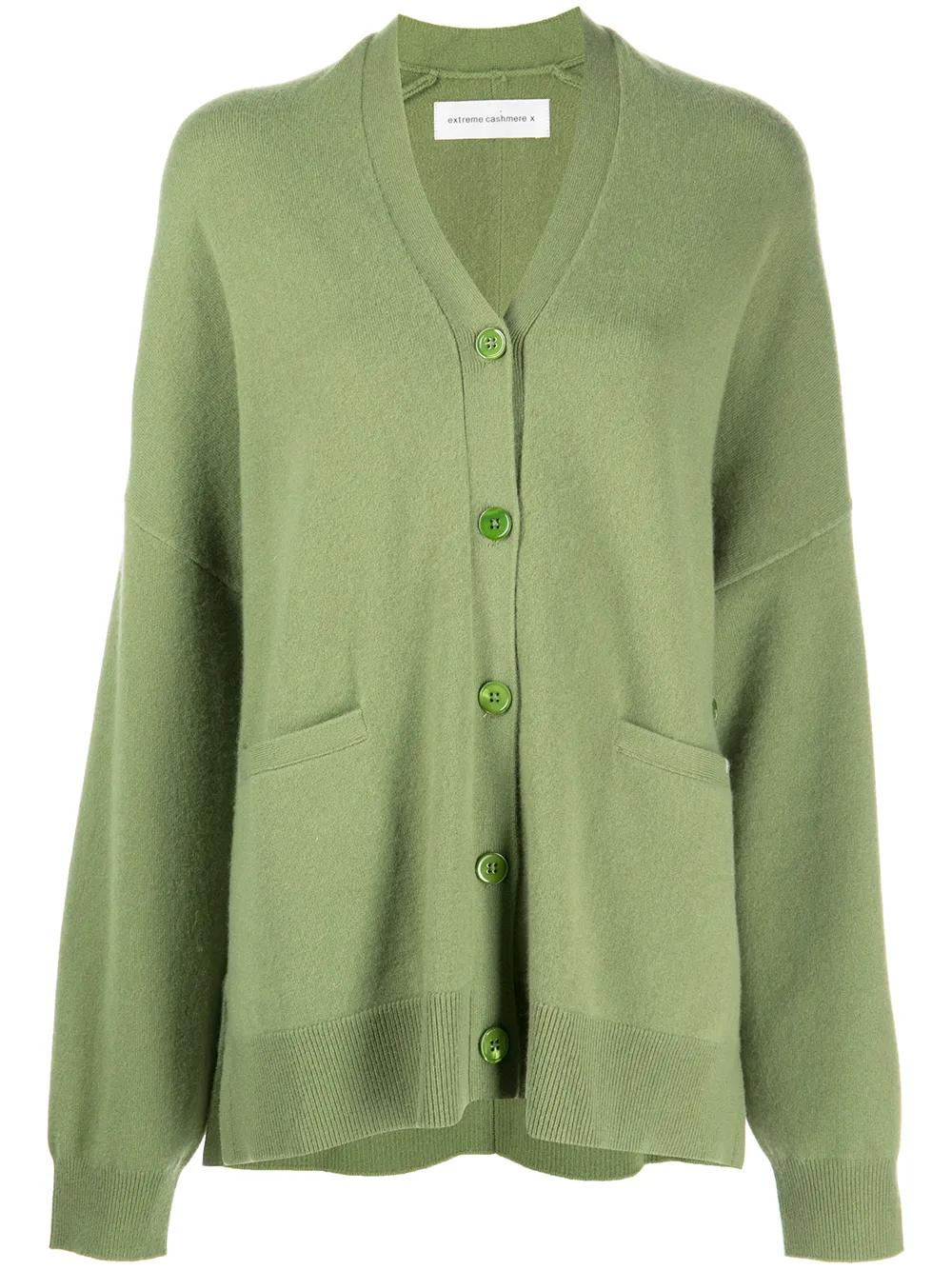 extreme cashmere V-neck knitted cardigan - Green