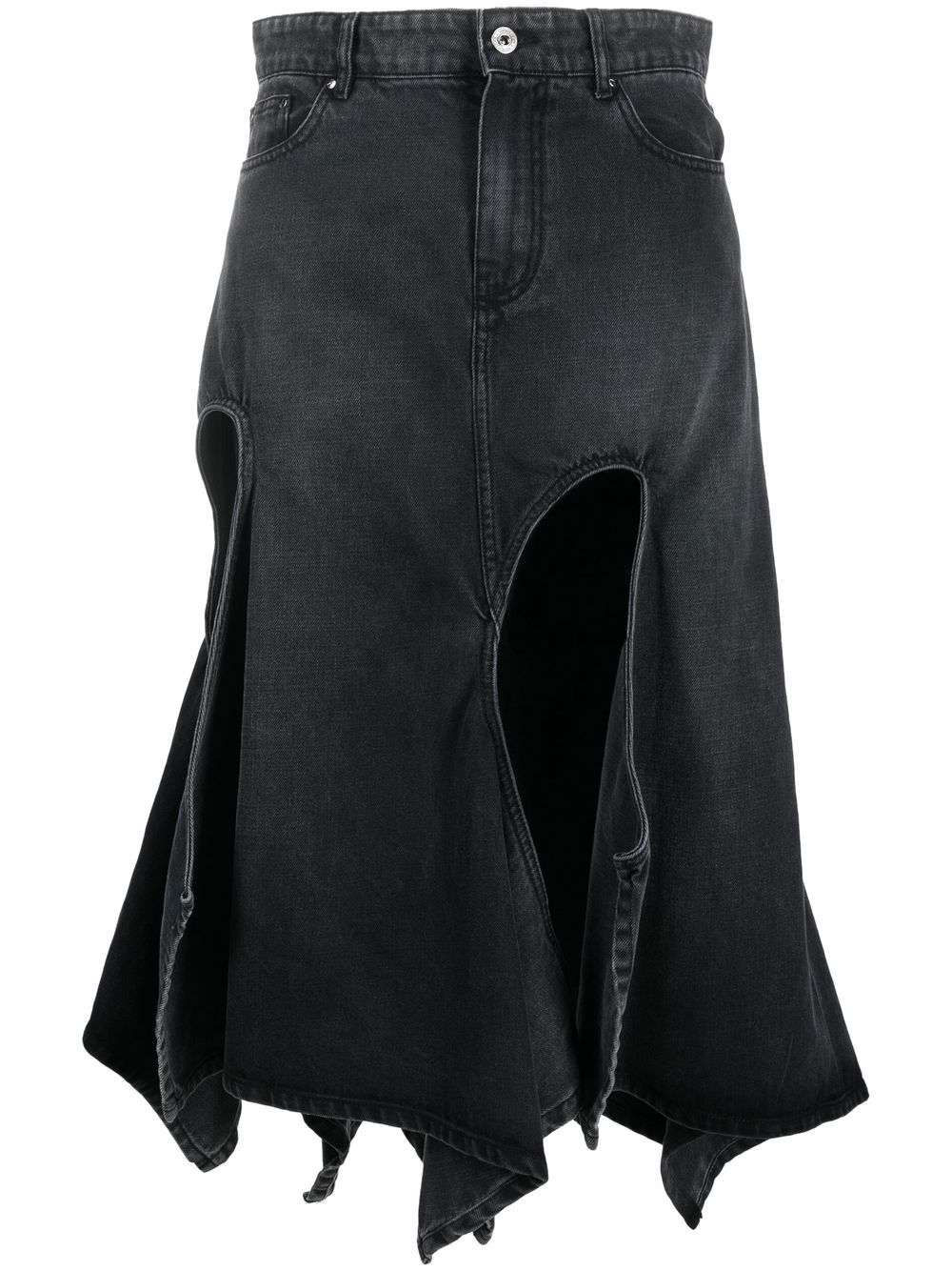 Y Project Cut Out Design Denim Skirt Farfetch