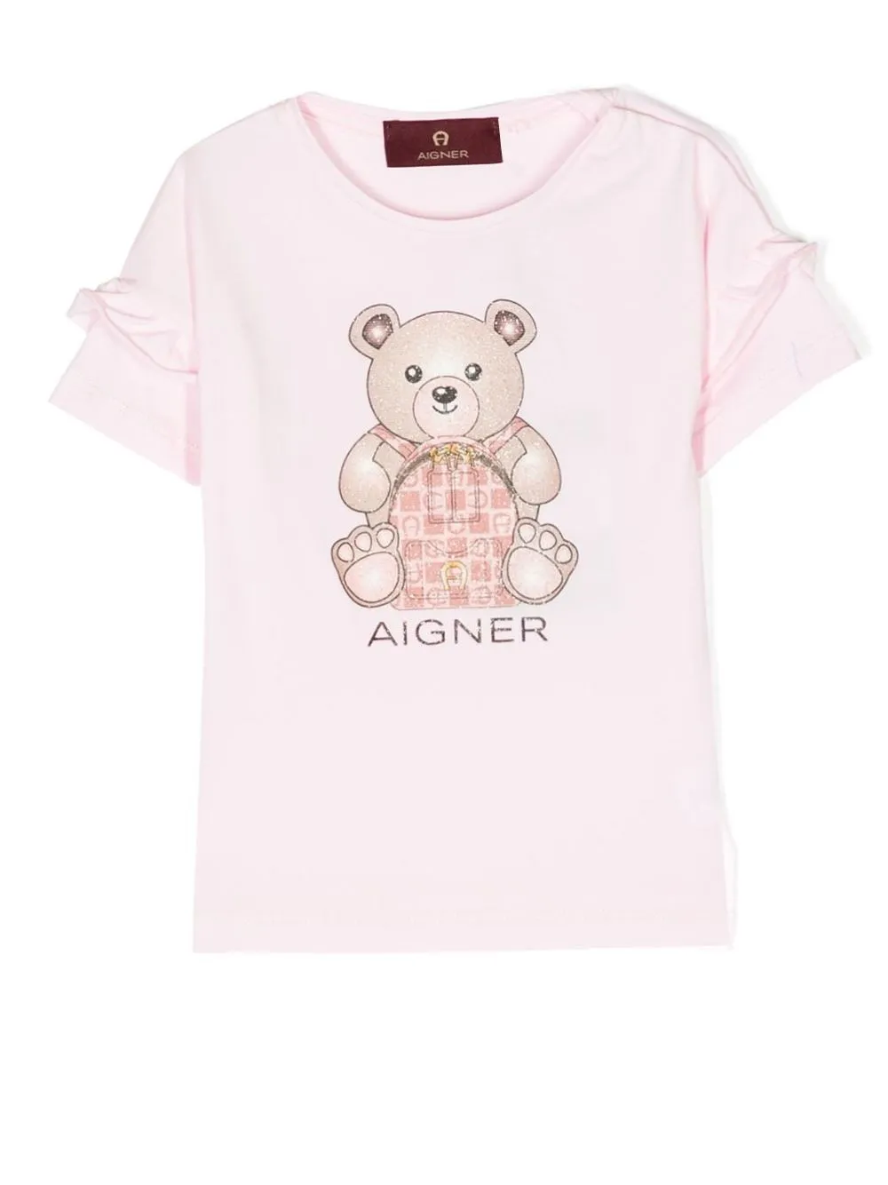 Aigner Kids playera con estampado gráfico - Rosado