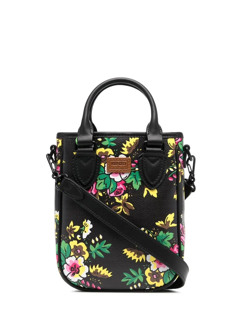 Kenzo tote con estampado floral - Negro
