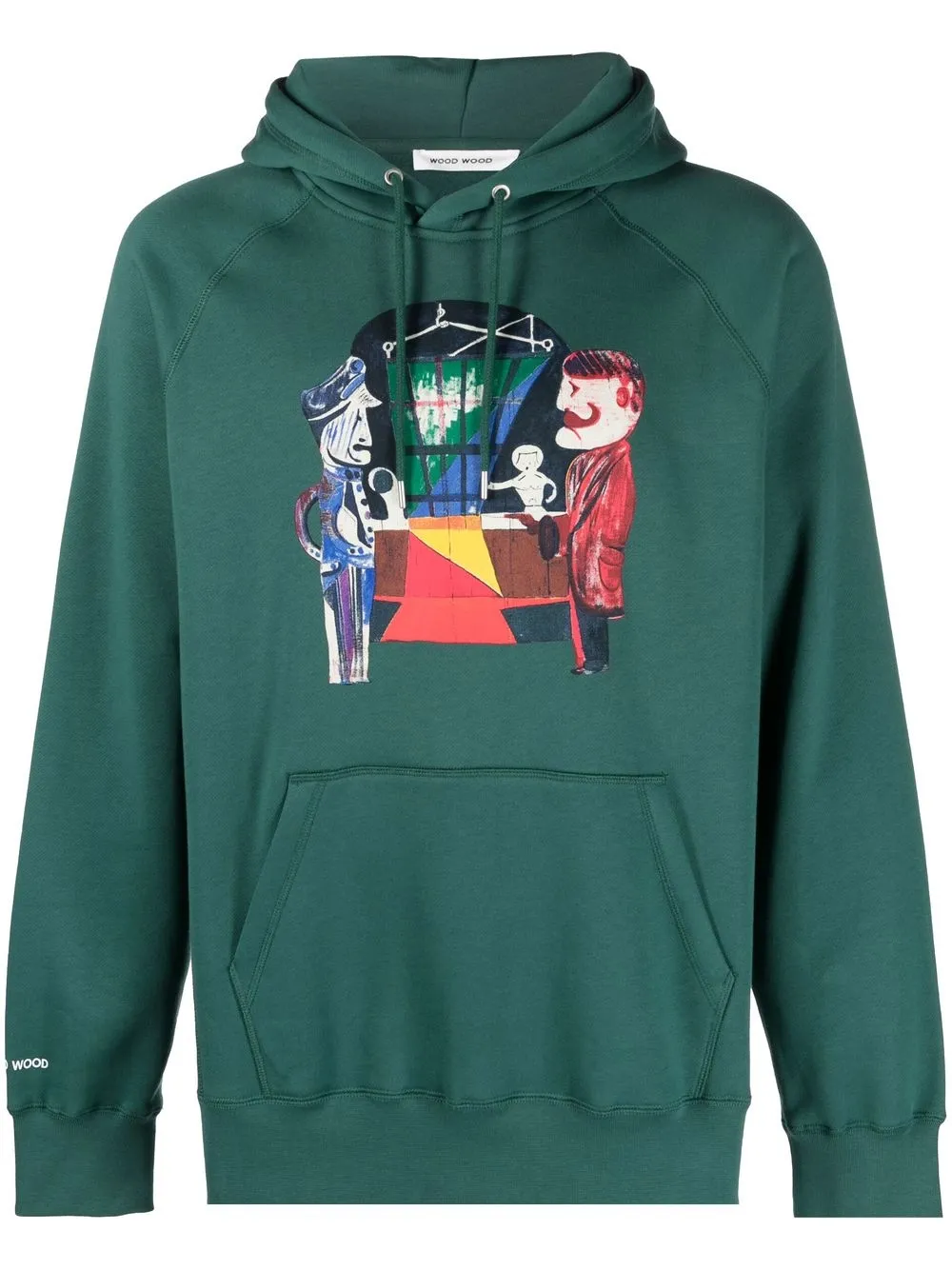 Wood Wood hoodie Fred con estampado gráfico - Verde