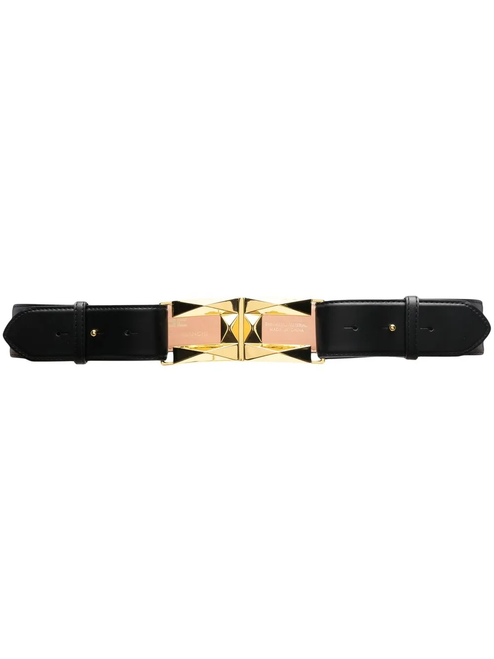 Elisabetta Franchi geometric-buckle faux-leather belt - Black