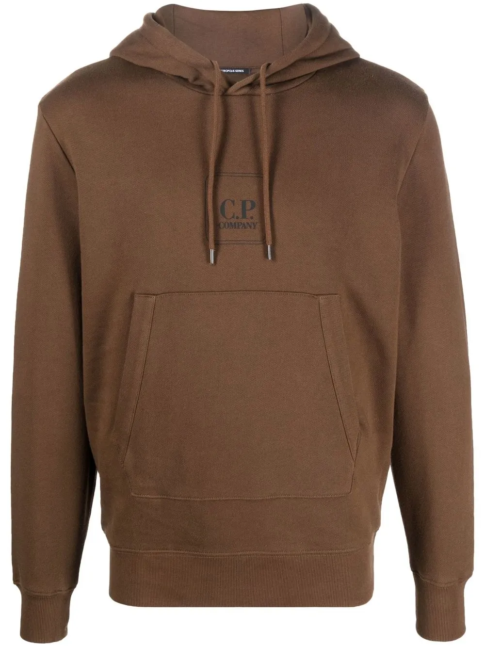 C.P. Company logo-print long-sleeve hoodie - Brown
