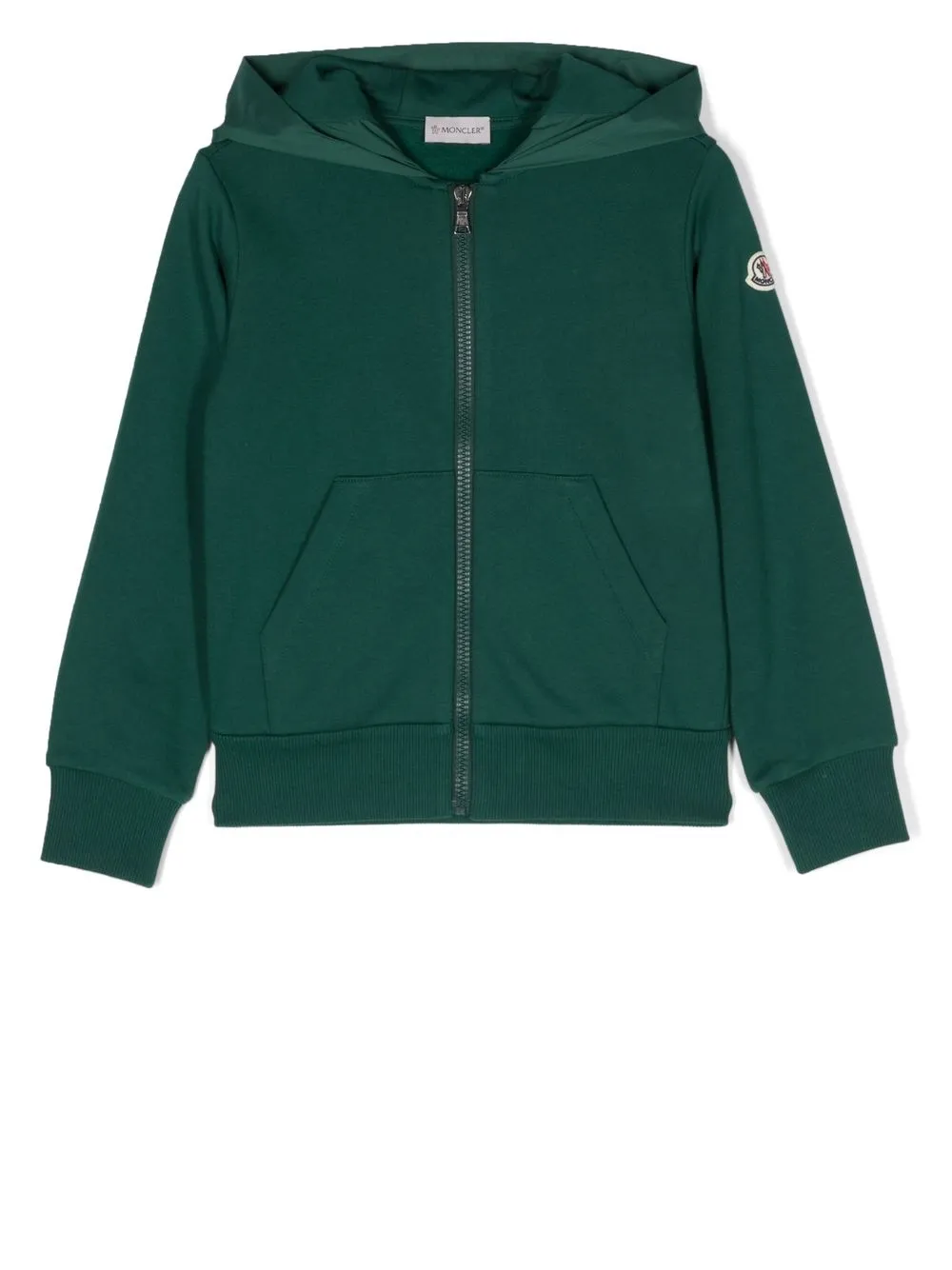 Moncler Enfant hoodie con logo estampado y cierre - Verde