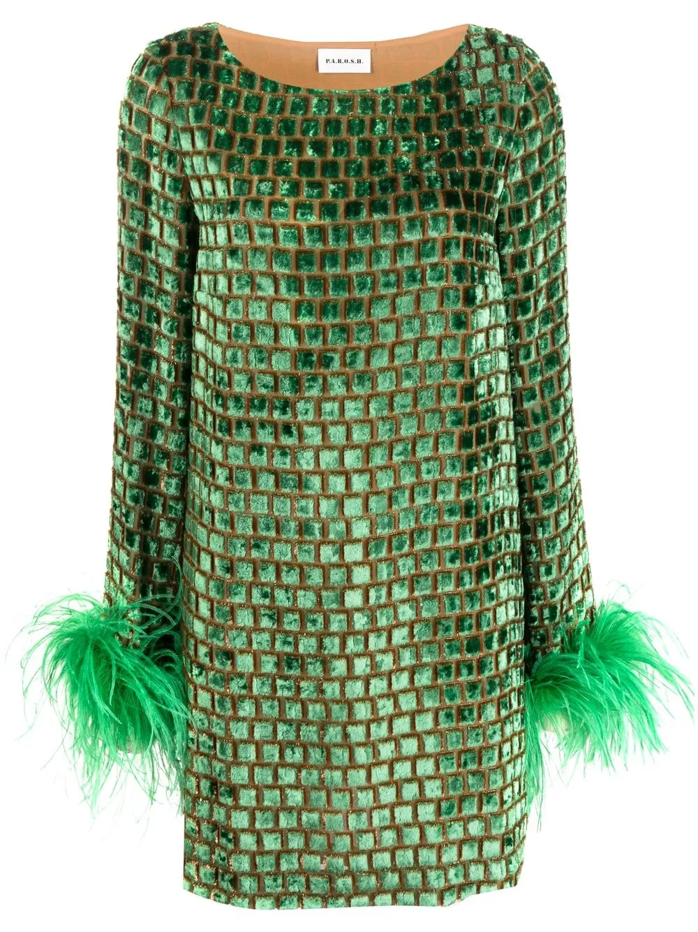 P.A.R.O.S.H. vestido con motivo de cuadros - Marrón