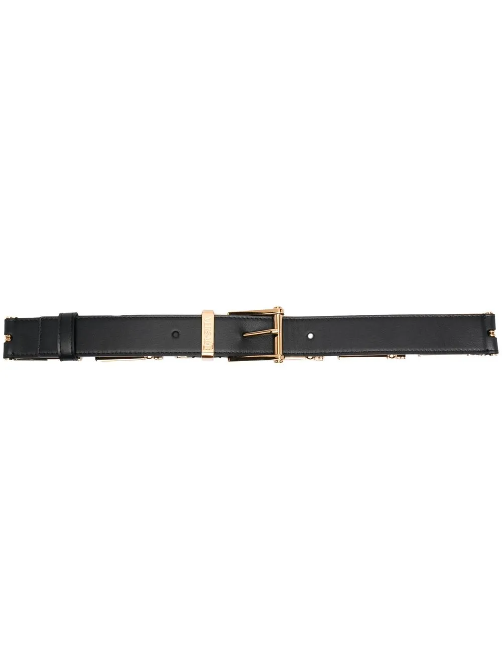 Versace cinturón con logo Greca - Negro