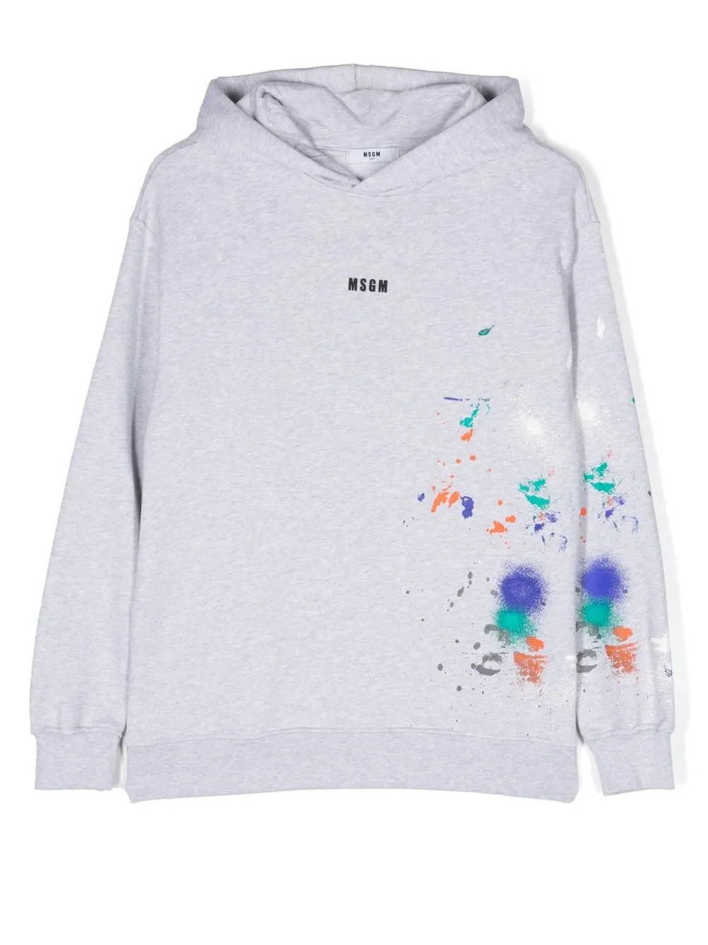 MSGM Kids TEEN logo-print cotton hoodie - Grey