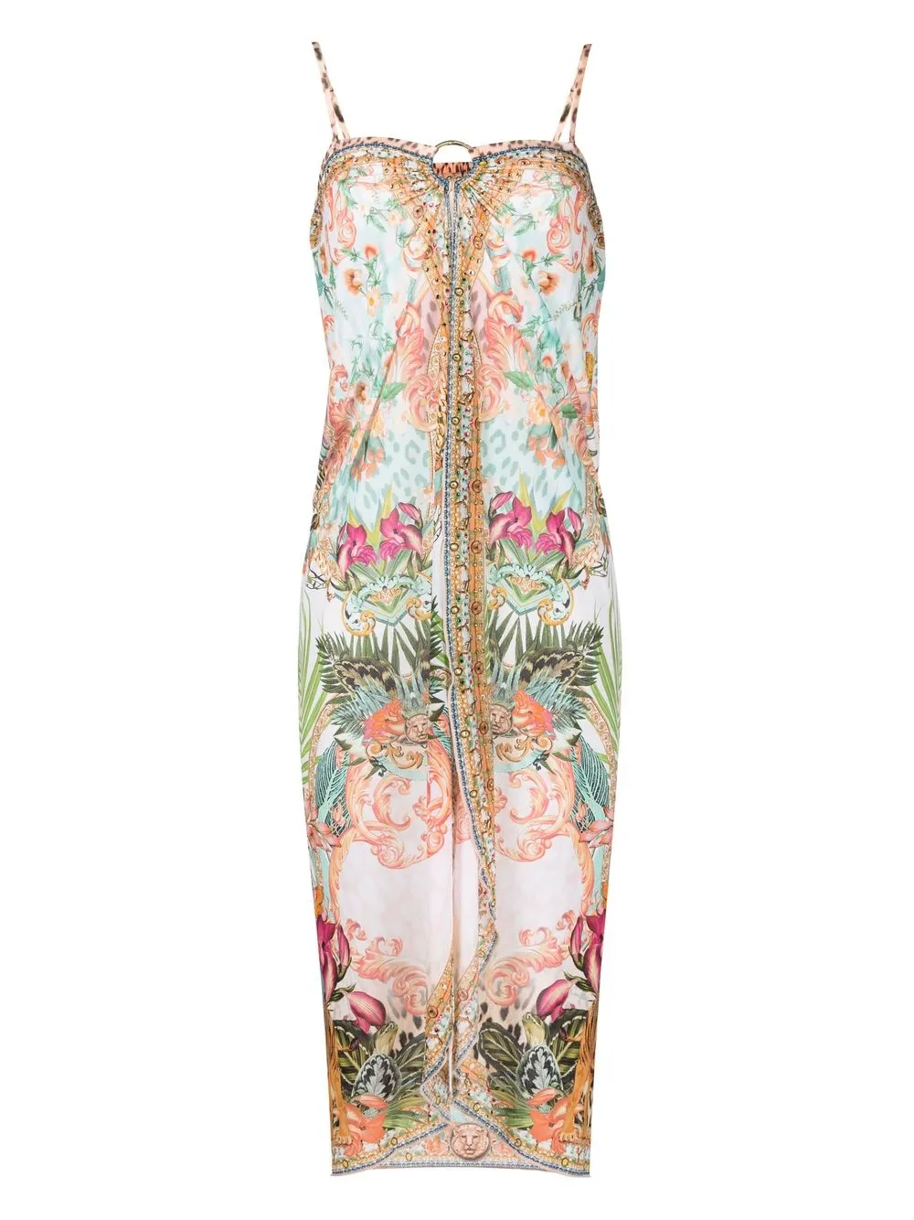 Camilla graphic-print beach dress - Green