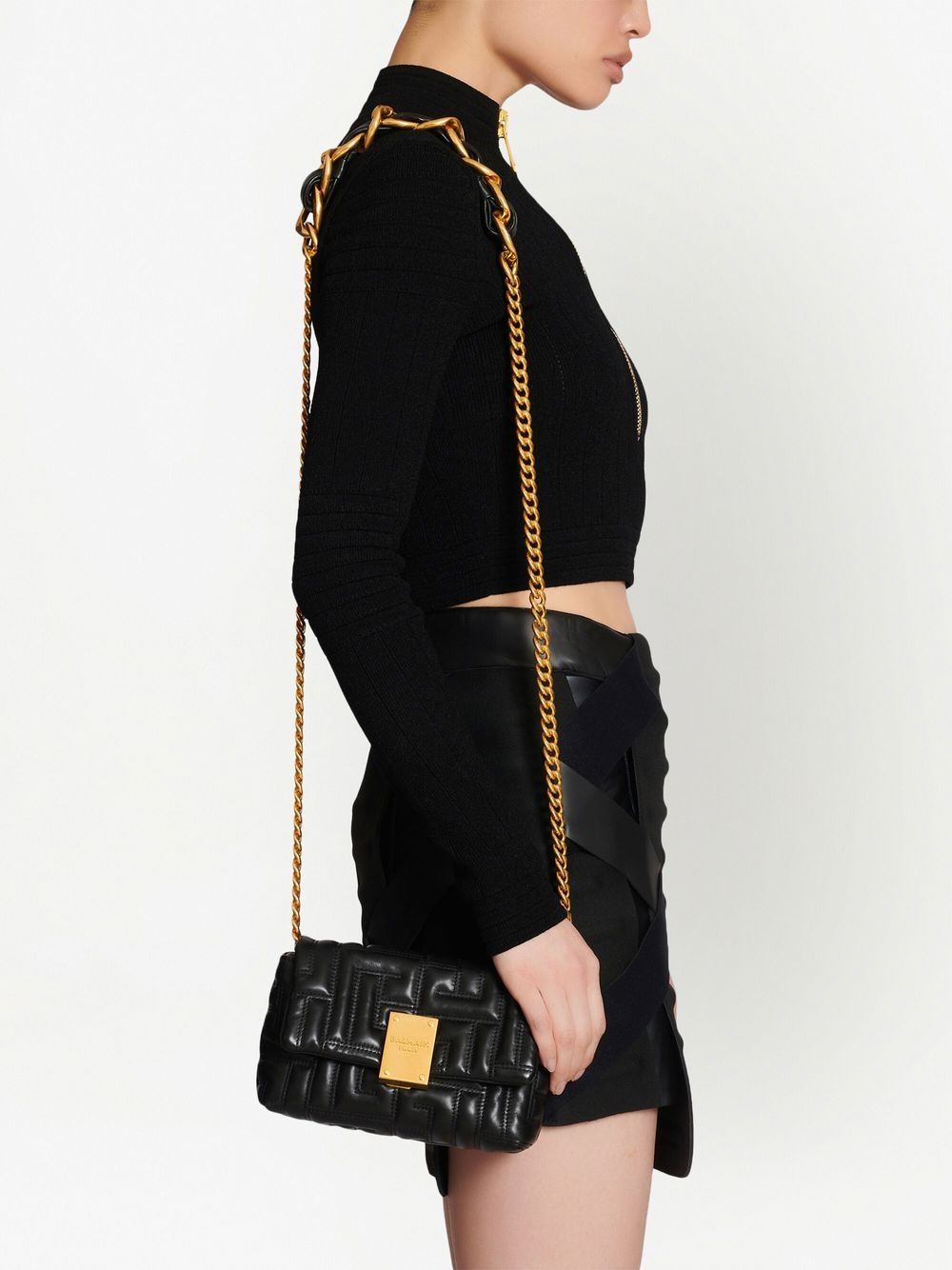 Balmain Quilted Shoulder Bag Farfetch