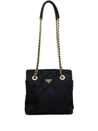 Prada Pre Owned S Triangle Logo Shoulder Bag Farfetch