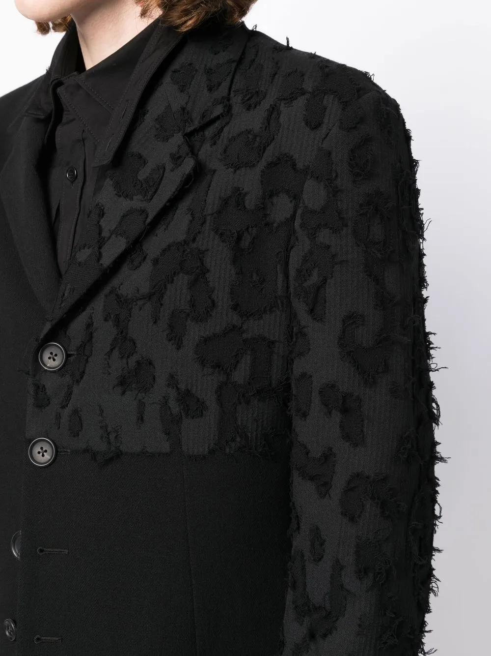 Yohji Yamamoto Panelled Single Breasted Blazer Black Farfetch