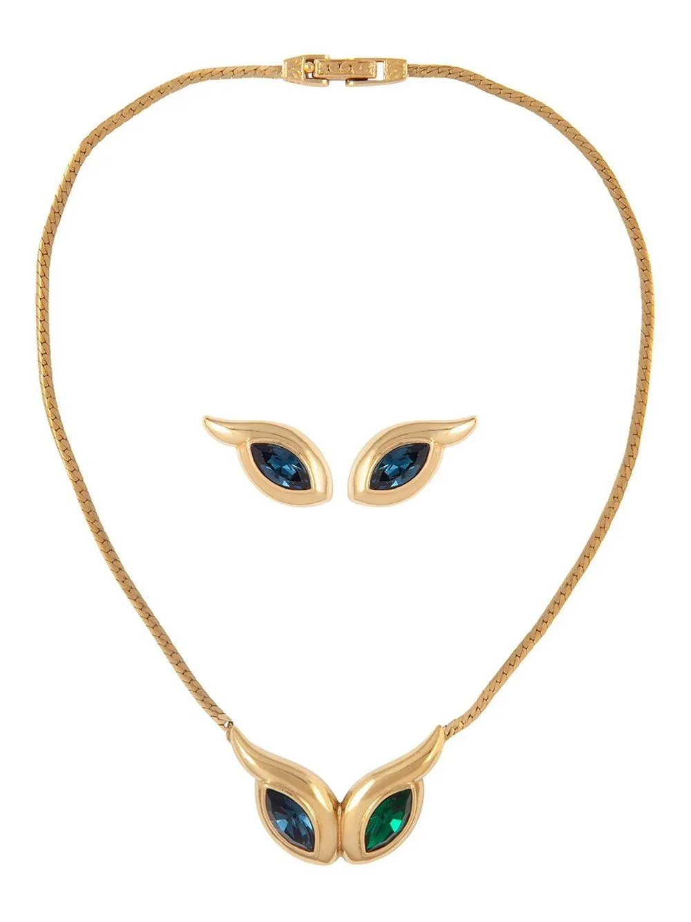 Susan Caplan Vintage 1980s Attwood & Sawyer faceted stones earrings and necklace set - Gold
Susan Caplan Vintage 1980s Attwood & Sawyer faceted stones earrings and necklace set - Gold