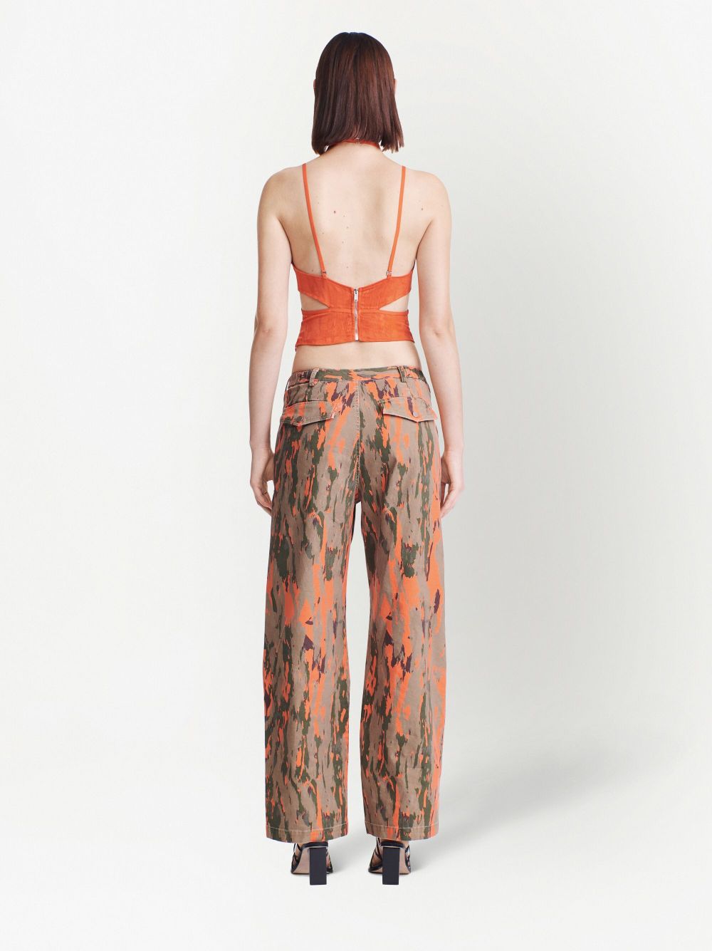 Dion Lee Camouflage Lace Panelled Corset Top Farfetch