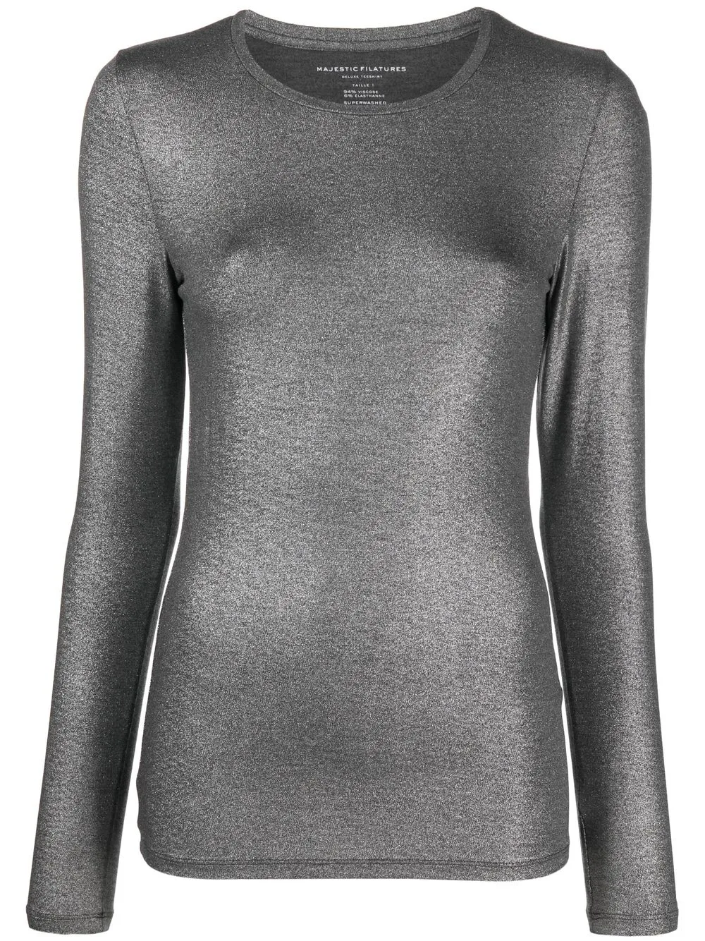 Majestic Filatures lurex-knit long-sleeved sweatshirt - Grey