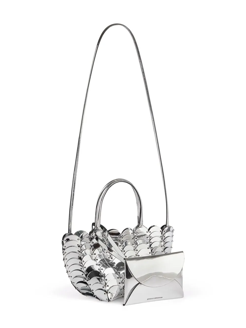 Rabanne Silver Sequin Detail Shoulder Bag Farfetch