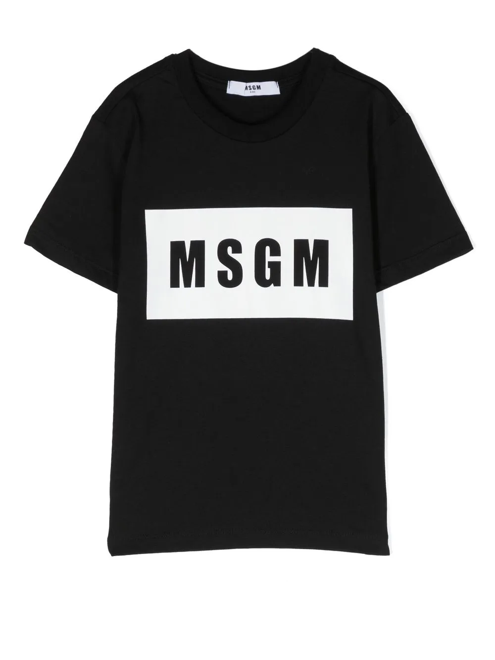 MSGM Kids playera con logo estampado - Negro
