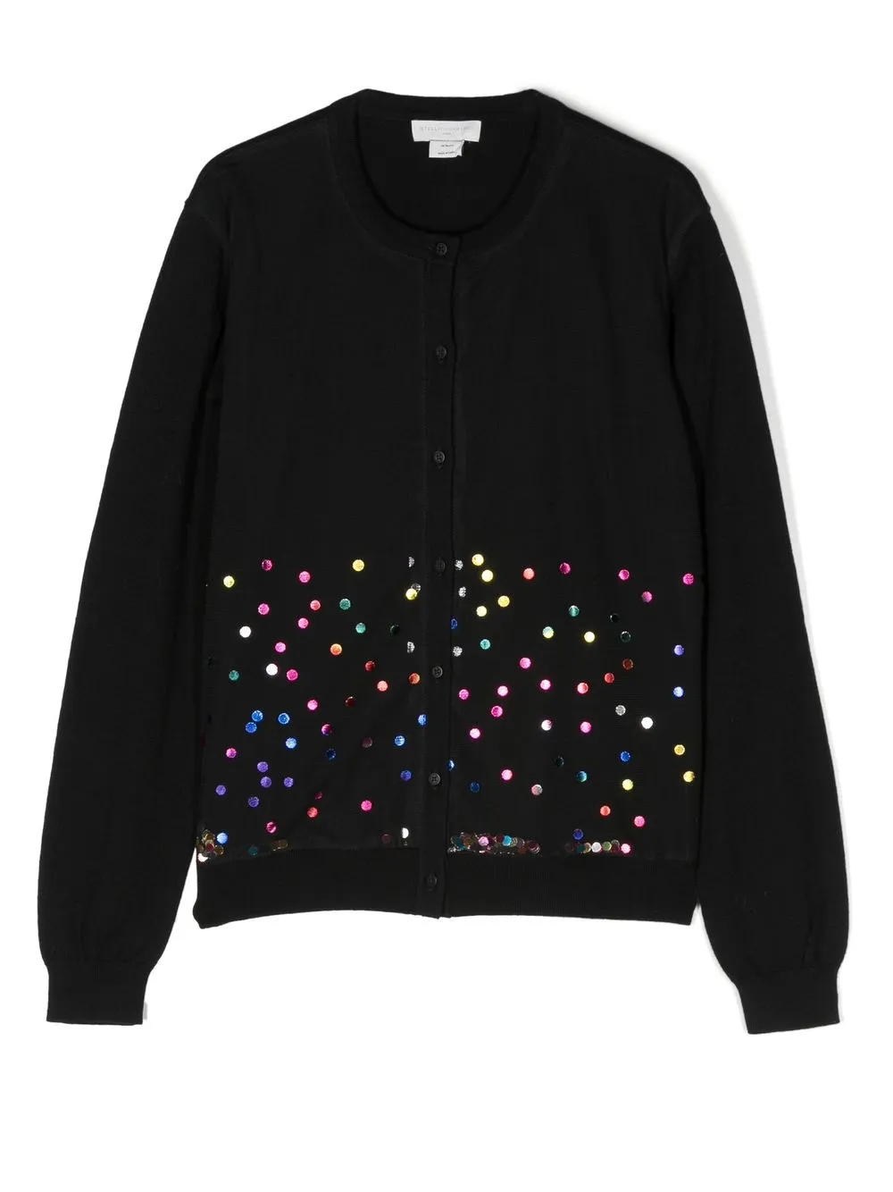 Stella McCartney Kids TEEN sequin-detail crew-neck cardigan - Black