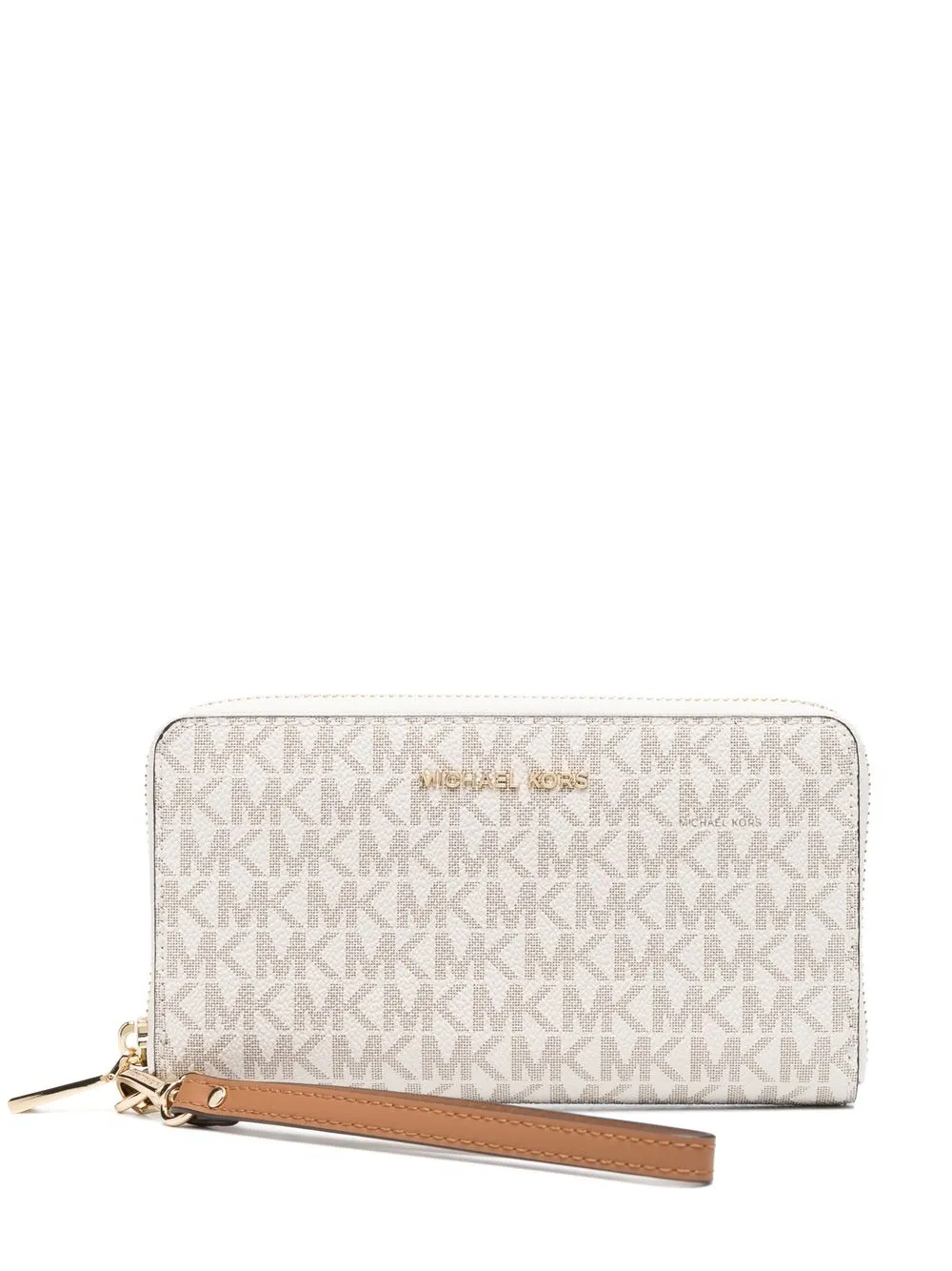 Michael Michael Kors Signture Logo-print canvas wallet - Neutrals