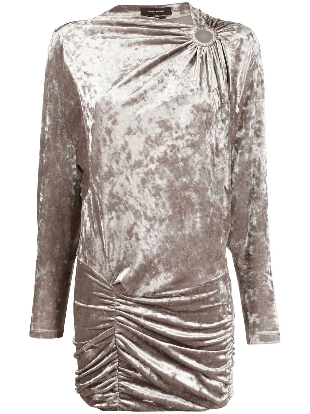 Isabel Marant ruched velvet mini dress - Grey