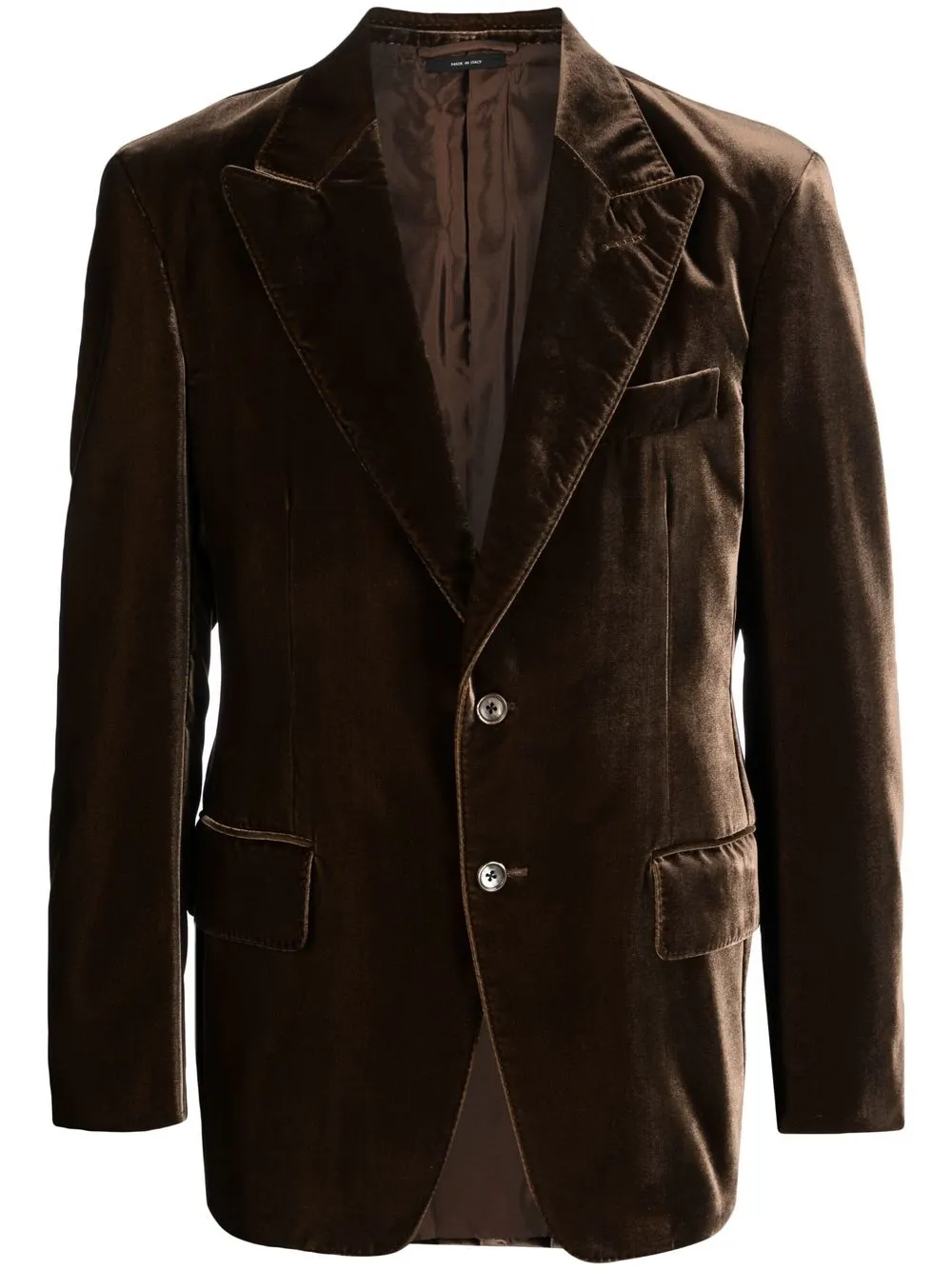 TOM FORD single-breasted velvet blazer - Brown