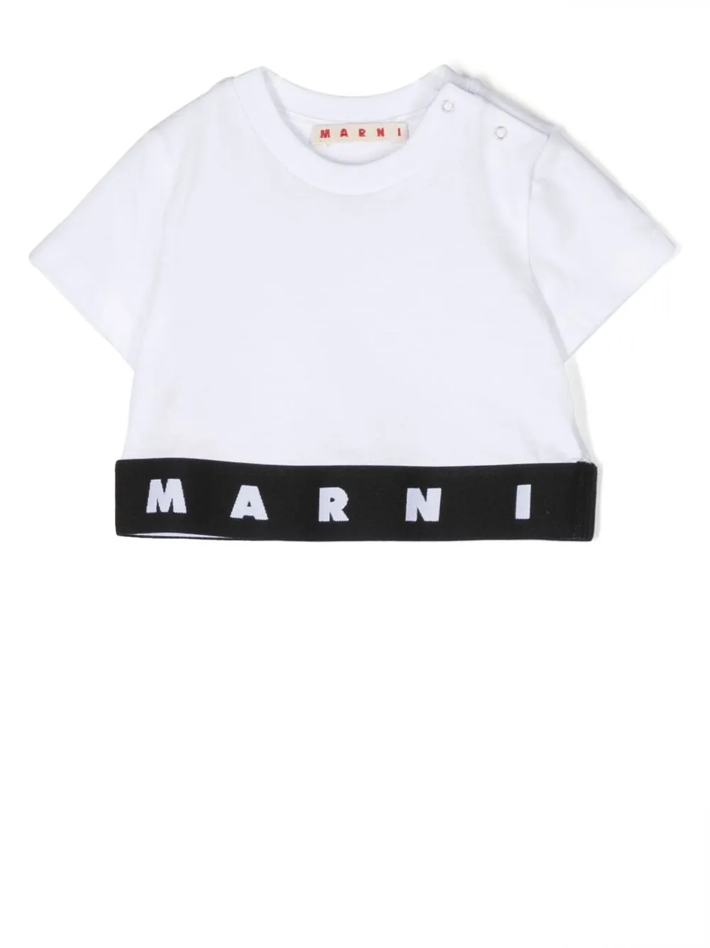 Marni Kids logo-print short-sleeve T-shirt - White