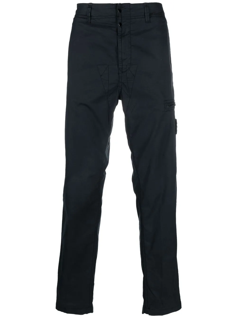 Stone Island Compass-motif straight-leg trousers - Blue