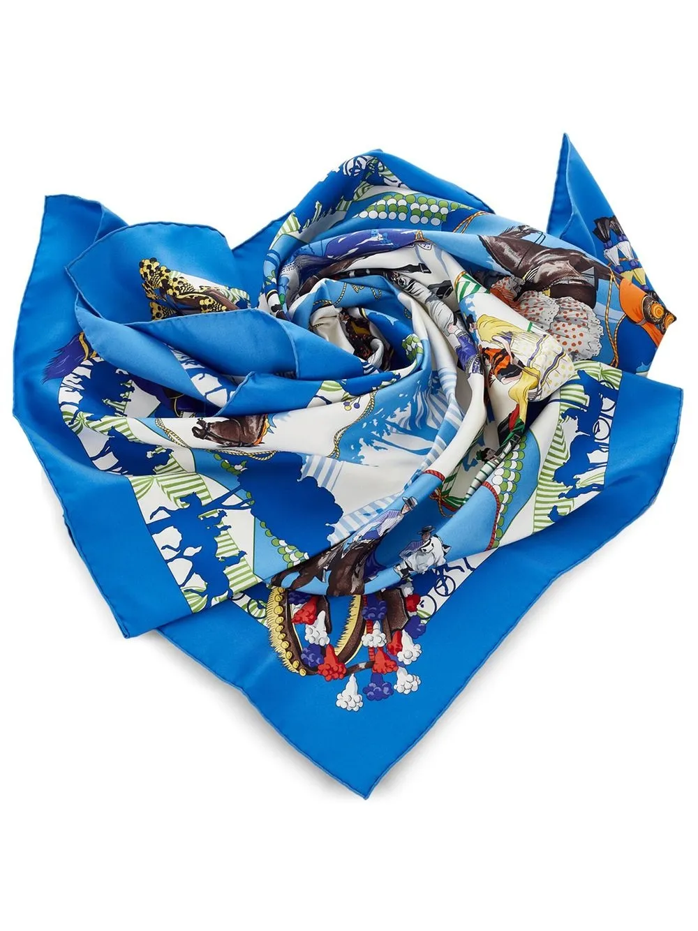 Hermès mascada de seda Feria de Sevilla 1996 pre-owned - Azul