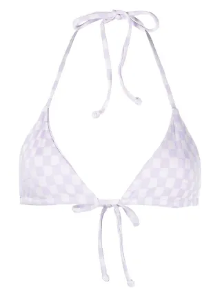 Frankies Bikinis Checkerboard Triangle Bikini Top Farfetch