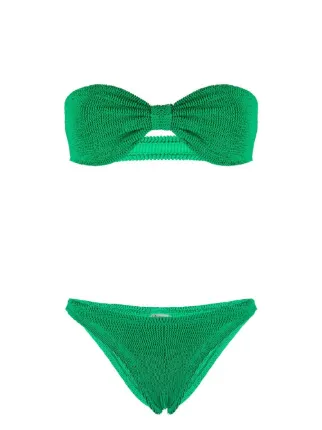 Hunza G Seersucker Bandeau Bikini Farfetch