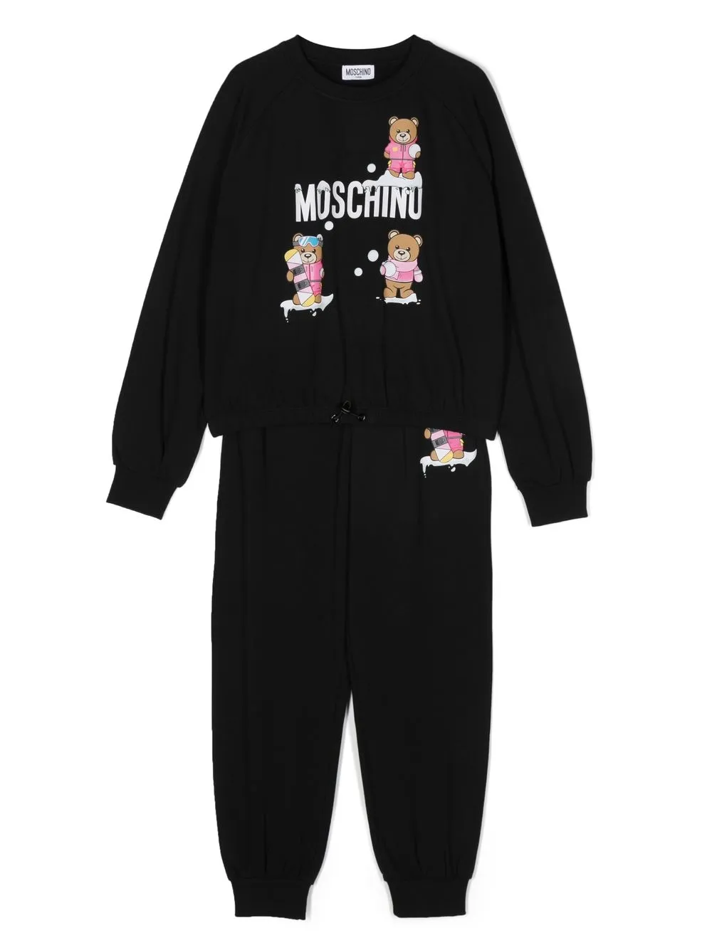 Moschino Kids logo-print tracksuit set - Black