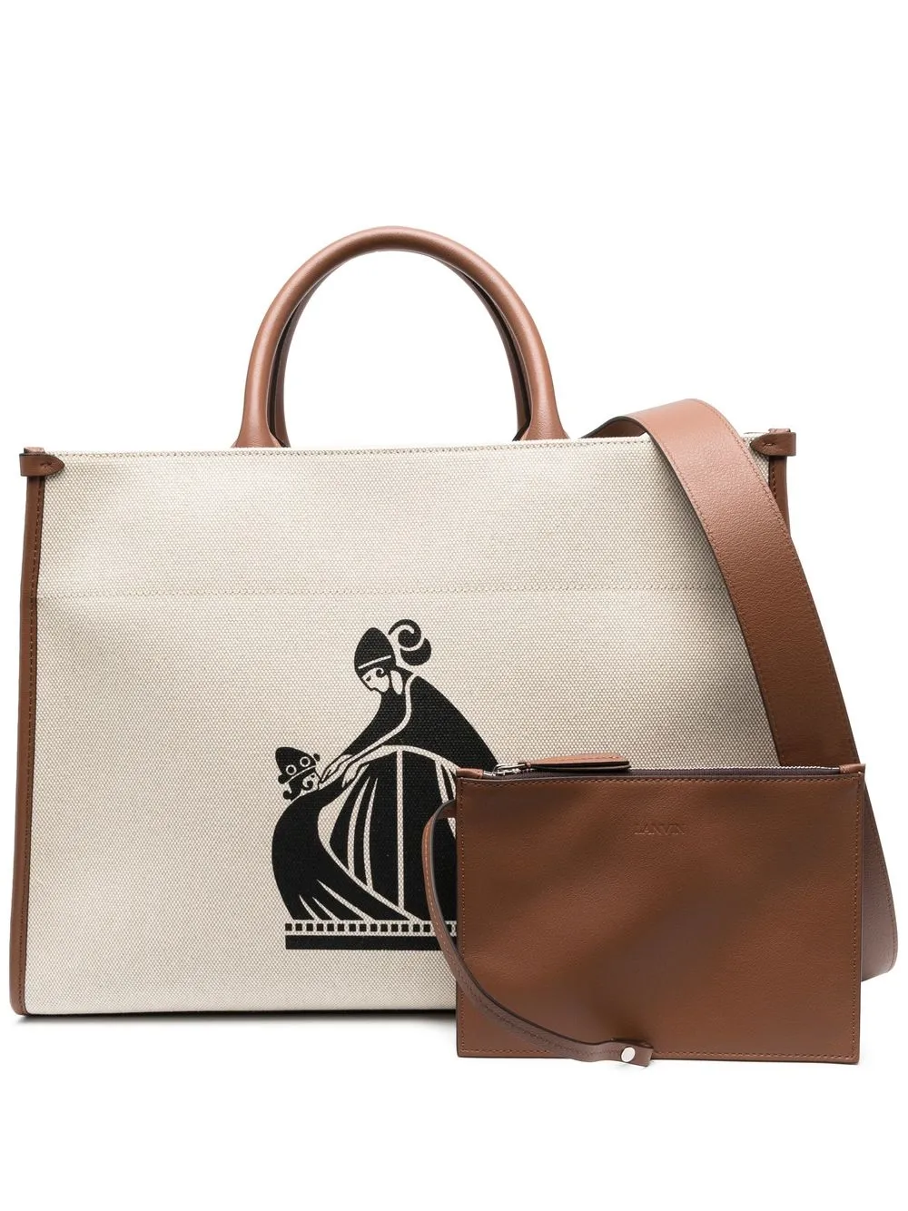 Lanvin logo-print tote bag - Neutrals