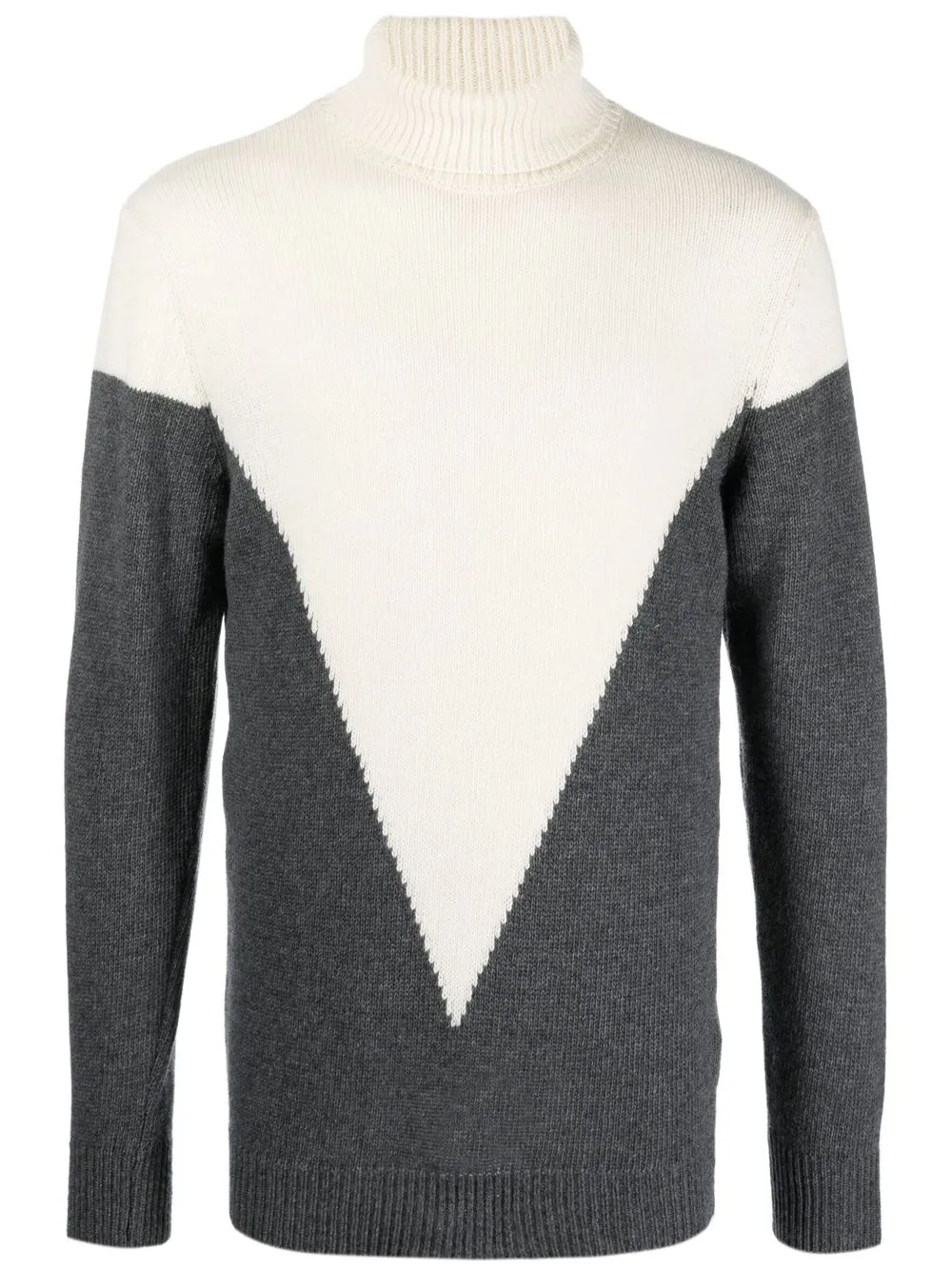 Daniele Alessandrini panelled roll-neck jumper - White