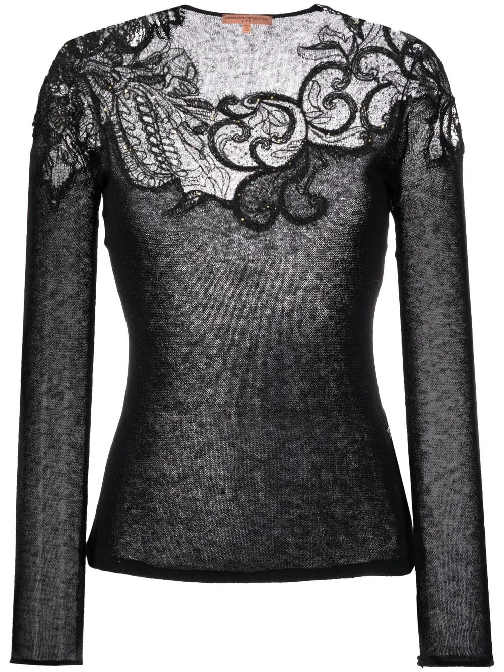 Ermanno Scervino lace knitted top - Black