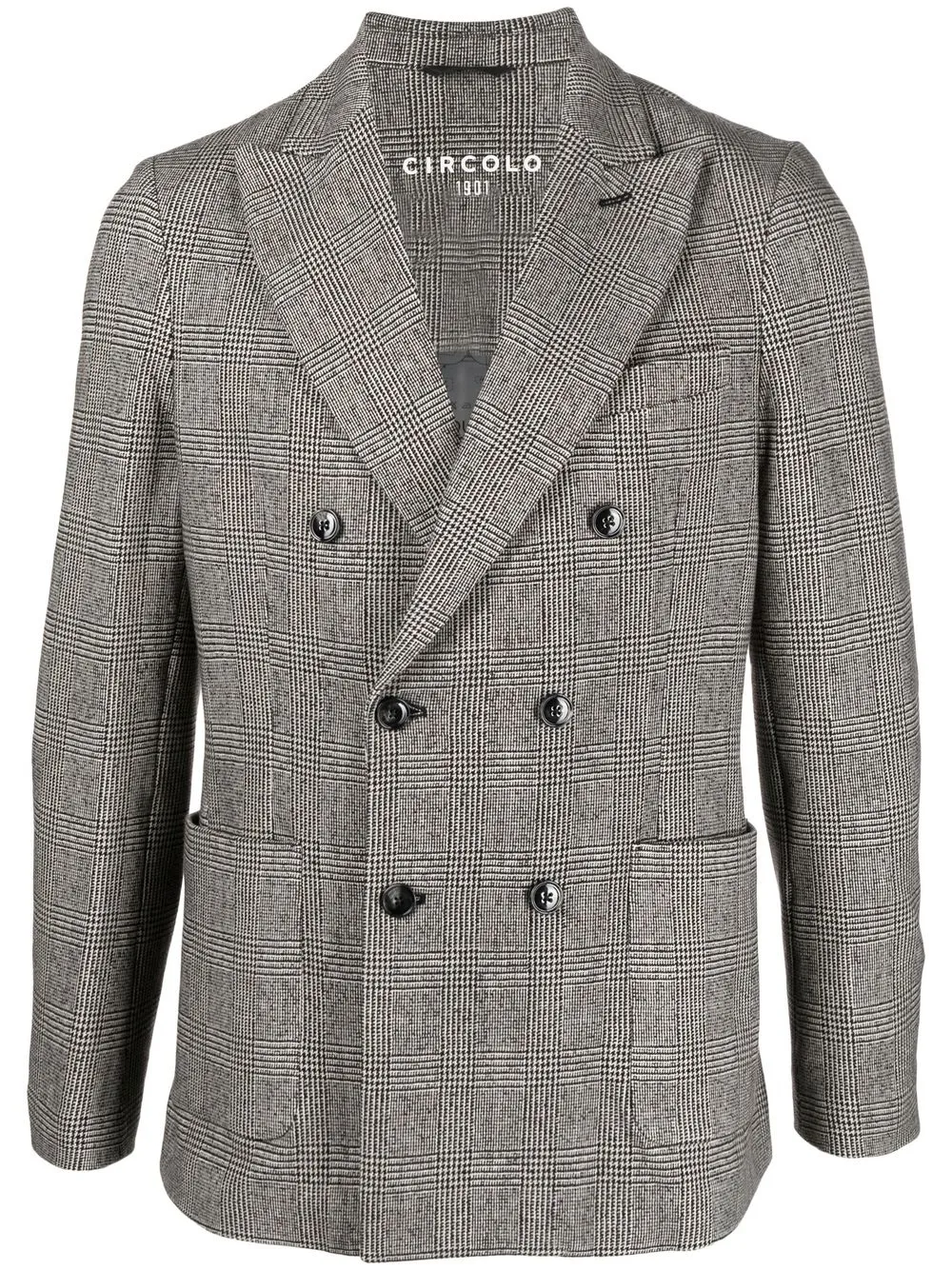 Circolo 1901 plaid-print double-breasted blazer - Grey