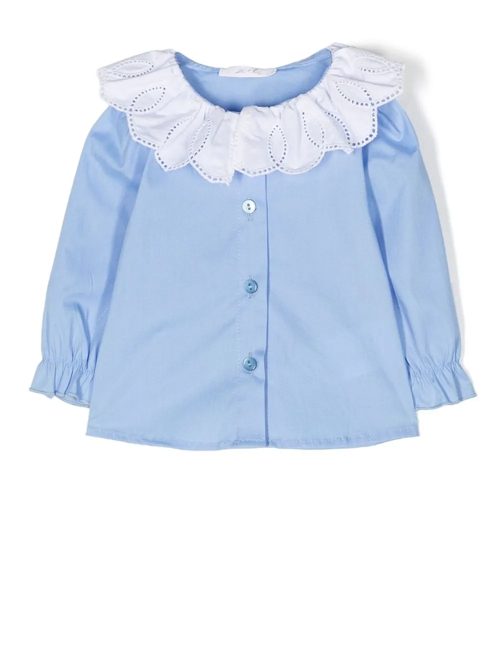 Miss Grant Kids blusa con volantes en el cuello - Azul