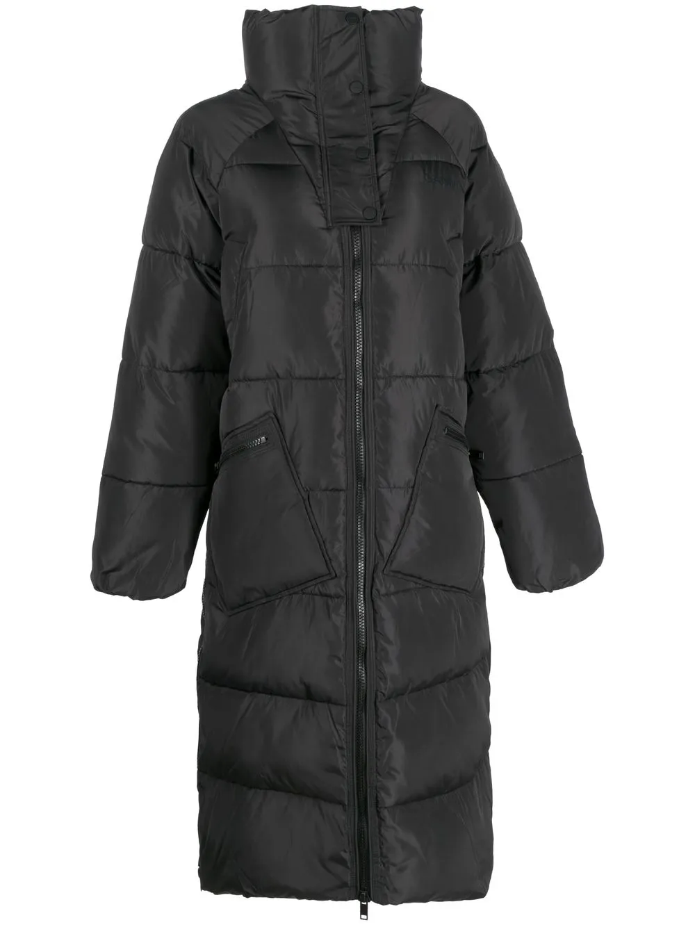 GANNI padded parka coat - Negro