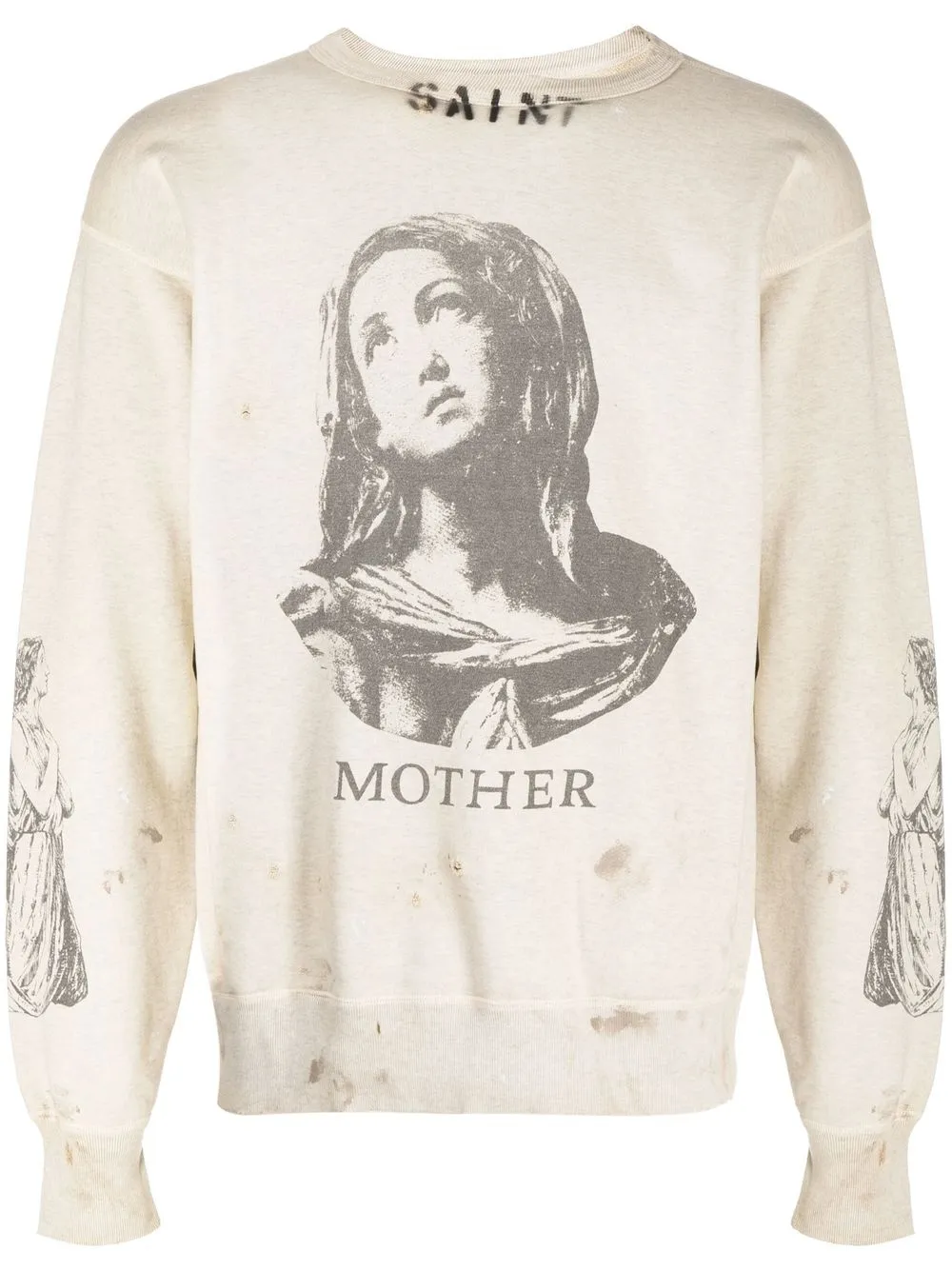 SAINT MXXXXXX graphic-print crew neck sweatshirt - Grey