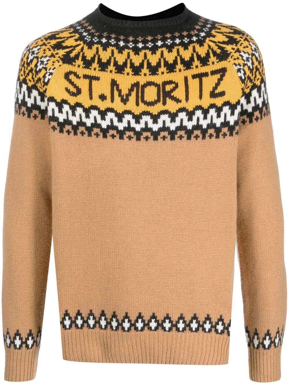 MC2 Saint Barth logo-intarsia knit sweater - Brown