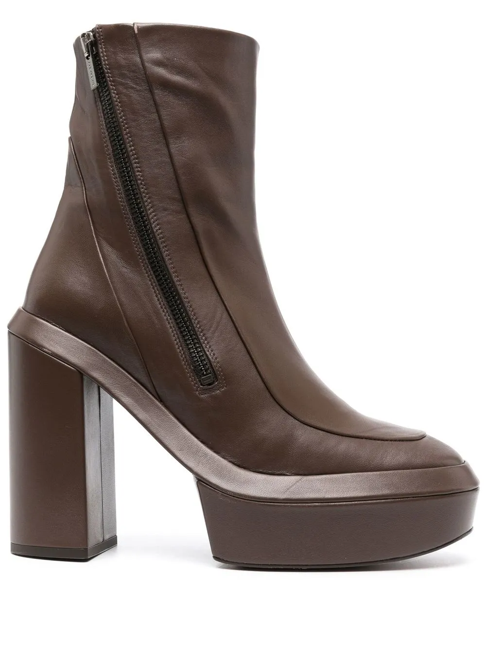 Clergerie platform leather ankle boots - Brown